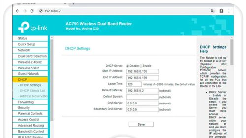 خاموش کردن DHCP