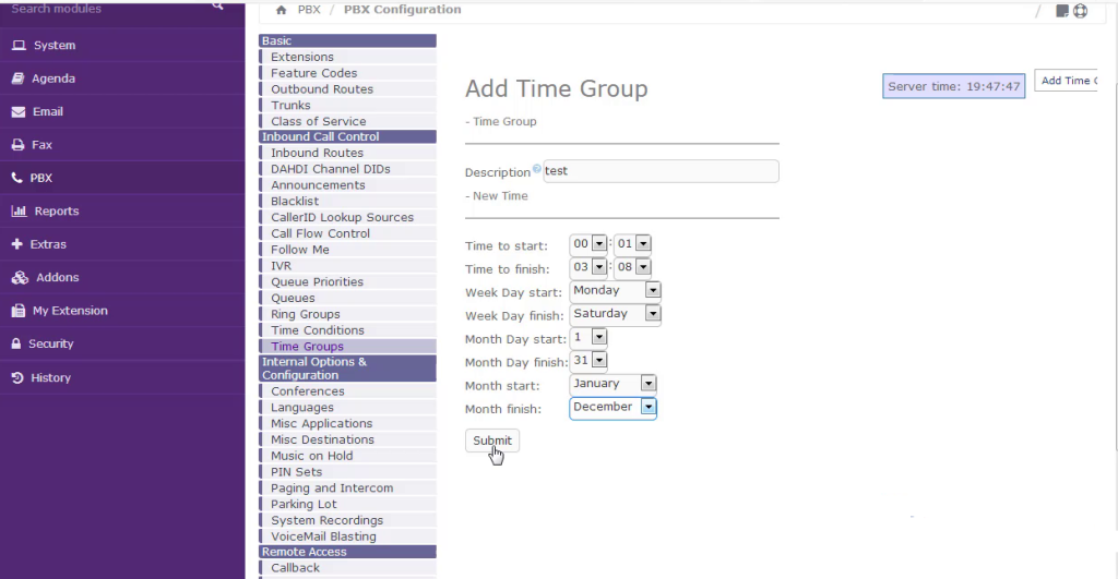 ساخت یک Time Group